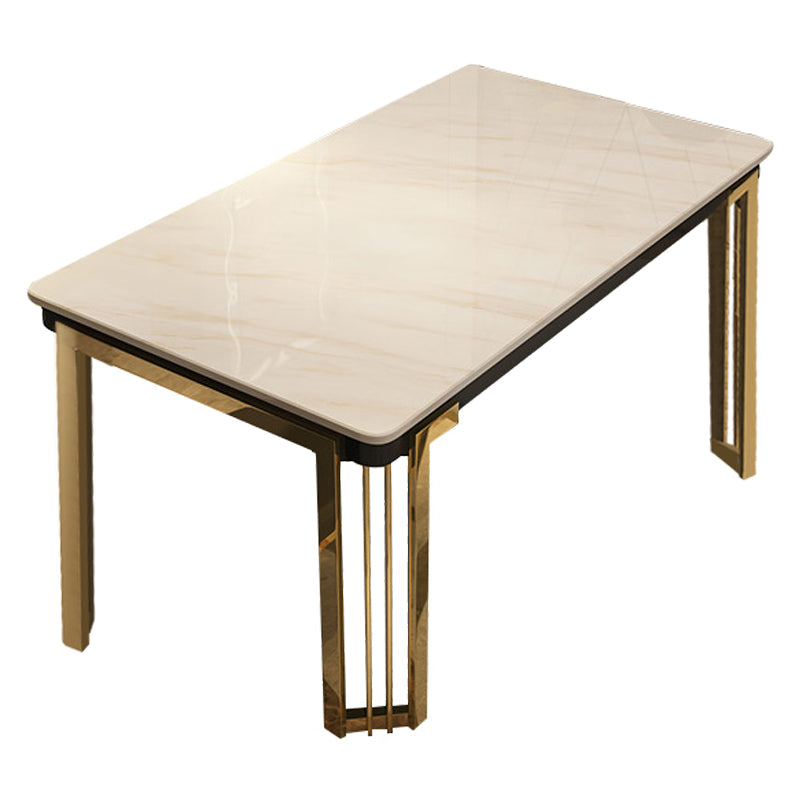 Metall traditionelles Luxus -Rechteck -Innentisch Sintered Stone Tisch mit Beinen