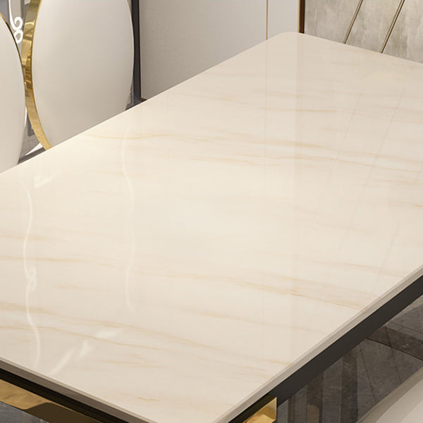 Metall traditionelles Luxus -Rechteck -Innentisch Sintered Stone Tisch mit Beinen