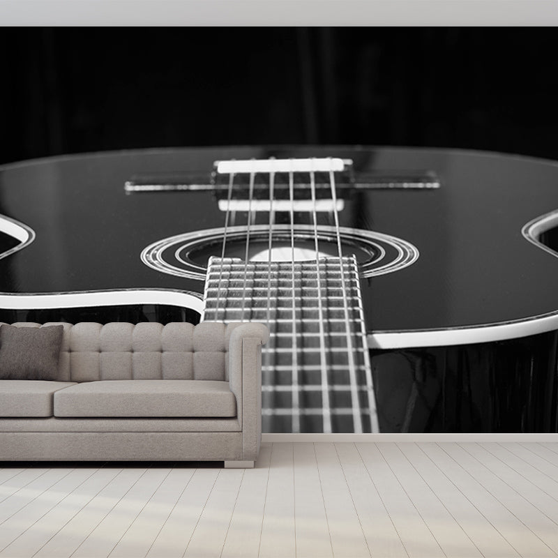 Guitar Instrument Mural Wallpaper Personalized Size Wall Covering for Study Room