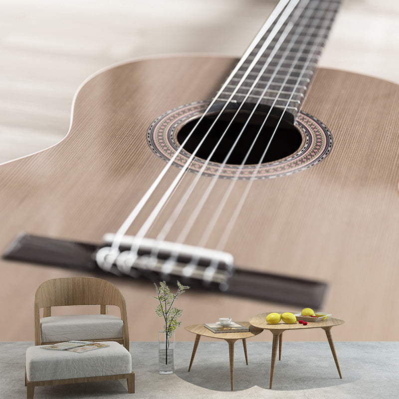 Guitar Instrument Mural Wallpaper Personalized Size Wall Covering for Study Room
