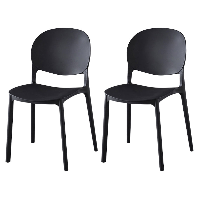 Chaise latérale de salle à manger en plastique contemporaine, finition mate, chaise latérale de salle à manger à dossier ouvert