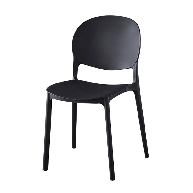 Chaise latérale de salle à manger en plastique contemporaine, finition mate, chaise latérale de salle à manger à dossier ouvert