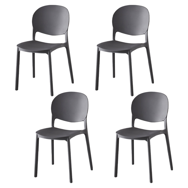 Chaise latérale de salle à manger en plastique contemporaine, finition mate, chaise latérale de salle à manger à dossier ouvert