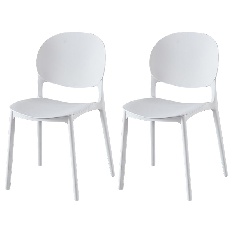 Chaise latérale de salle à manger en plastique contemporaine, finition mate, chaise latérale de salle à manger à dossier ouvert