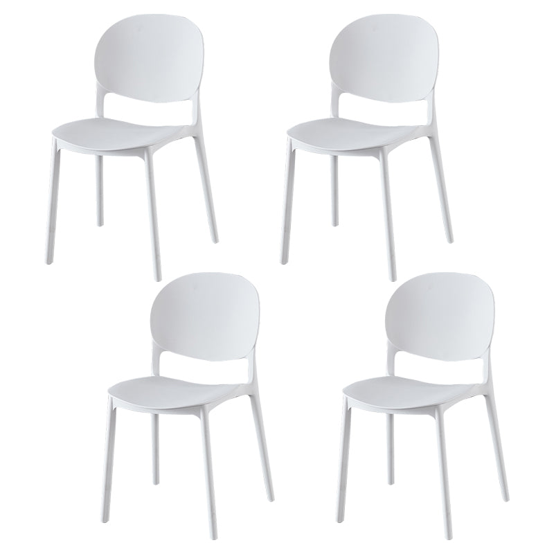 Chaise latérale de salle à manger en plastique contemporaine, finition mate, chaise latérale de salle à manger à dossier ouvert