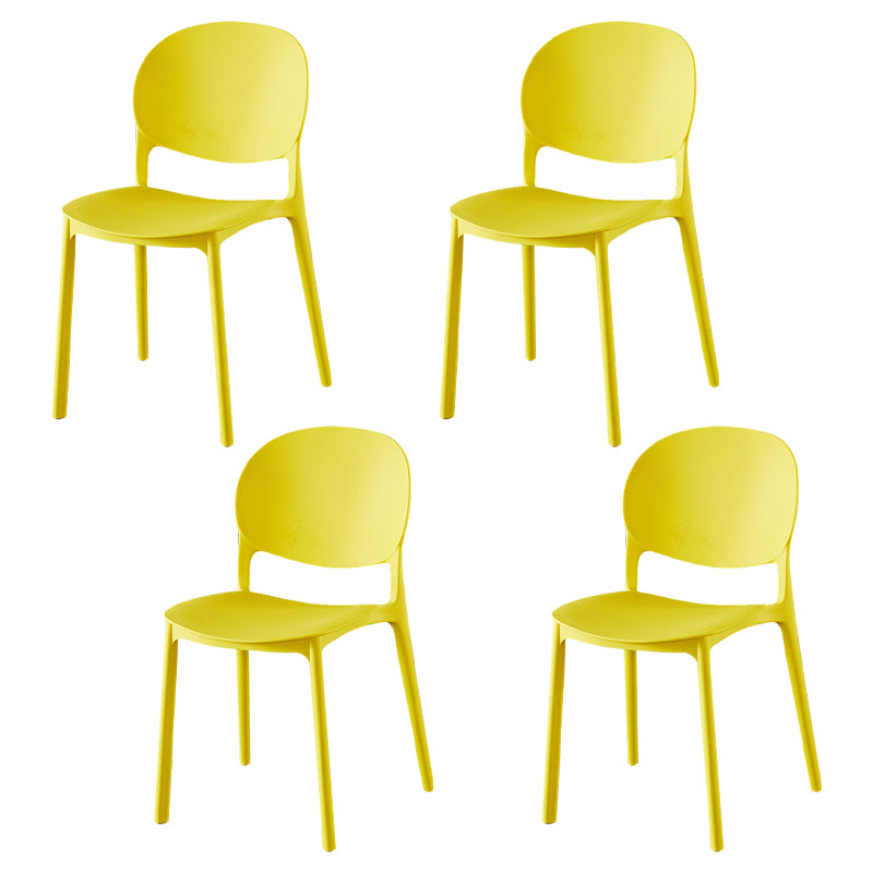 Chaise latérale de salle à manger en plastique contemporaine, finition mate, chaise latérale de salle à manger à dossier ouvert