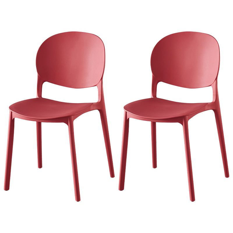 Chaise latérale de salle à manger en plastique contemporaine, finition mate, chaise latérale de salle à manger à dossier ouvert