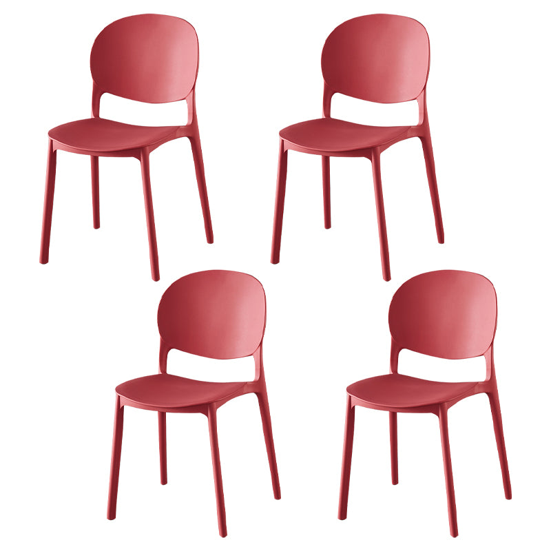 Chaise latérale de salle à manger en plastique contemporaine, finition mate, chaise latérale de salle à manger à dossier ouvert