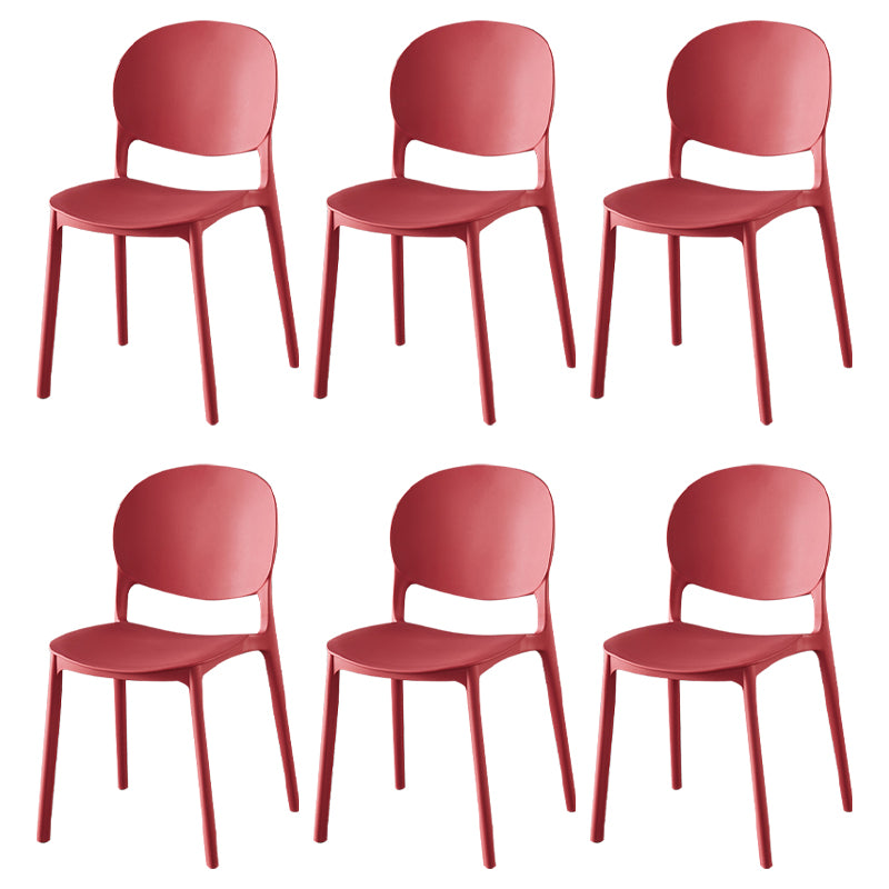 Chaise latérale de salle à manger en plastique contemporaine, finition mate, chaise latérale de salle à manger à dossier ouvert