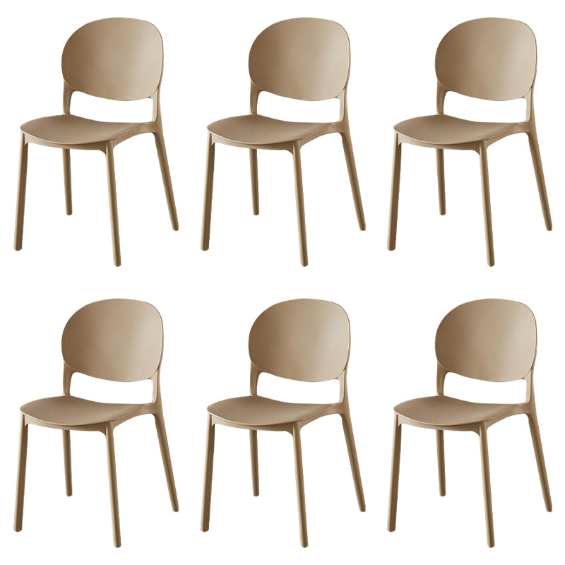 Chaise latérale de salle à manger en plastique contemporaine, finition mate, chaise latérale de salle à manger à dossier ouvert