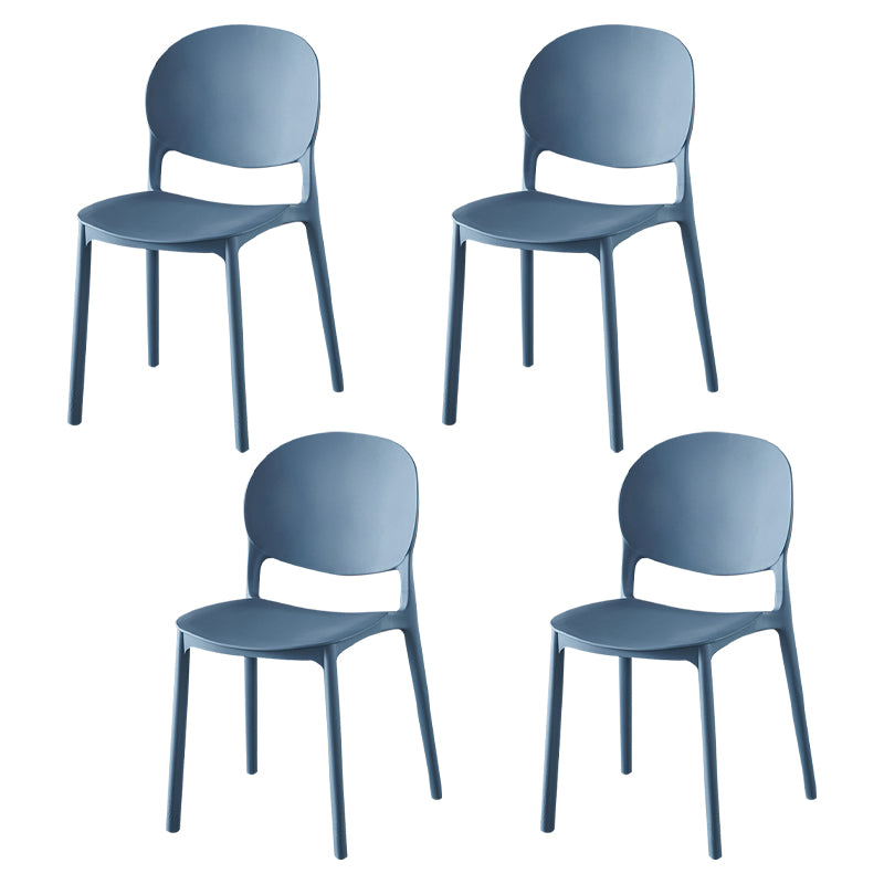 Chaise latérale de salle à manger en plastique contemporaine, finition mate, chaise latérale de salle à manger à dossier ouvert