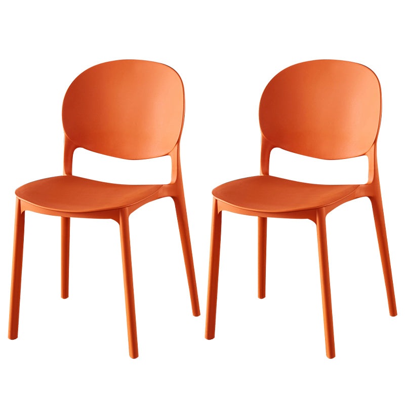 Chaise latérale de salle à manger en plastique contemporaine, finition mate, chaise latérale de salle à manger à dossier ouvert
