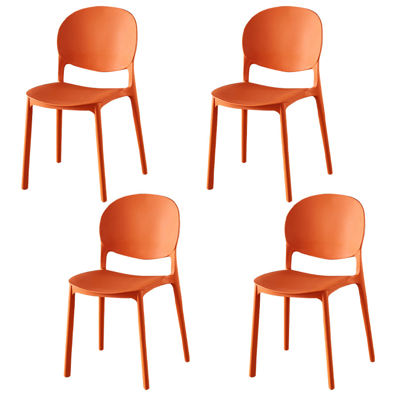 Chaise latérale de salle à manger en plastique contemporaine, finition mate, chaise latérale de salle à manger à dossier ouvert
