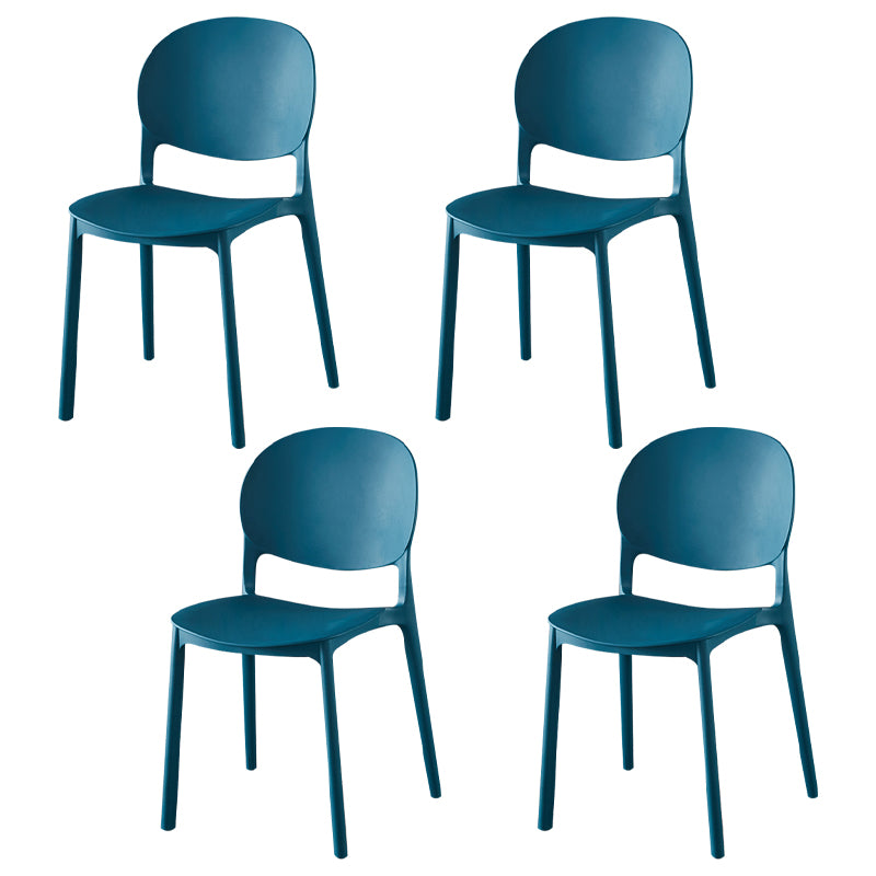 Chaise latérale de salle à manger en plastique contemporaine, finition mate, chaise latérale de salle à manger à dossier ouvert
