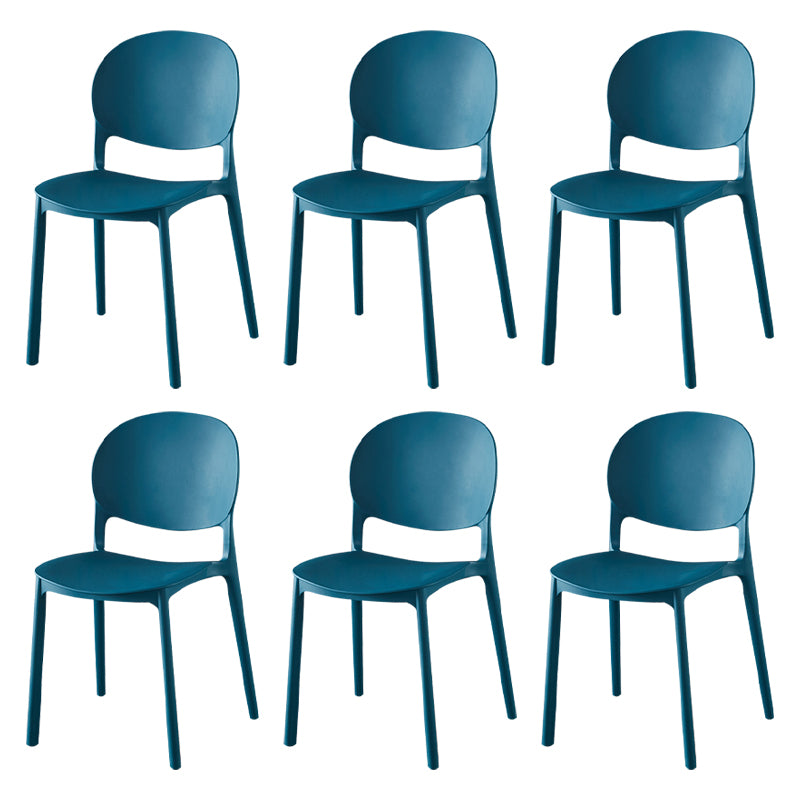 Chaise latérale de salle à manger en plastique contemporaine, finition mate, chaise latérale de salle à manger à dossier ouvert