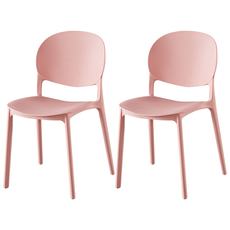 Chaise latérale de salle à manger en plastique contemporaine, finition mate, chaise latérale de salle à manger à dossier ouvert