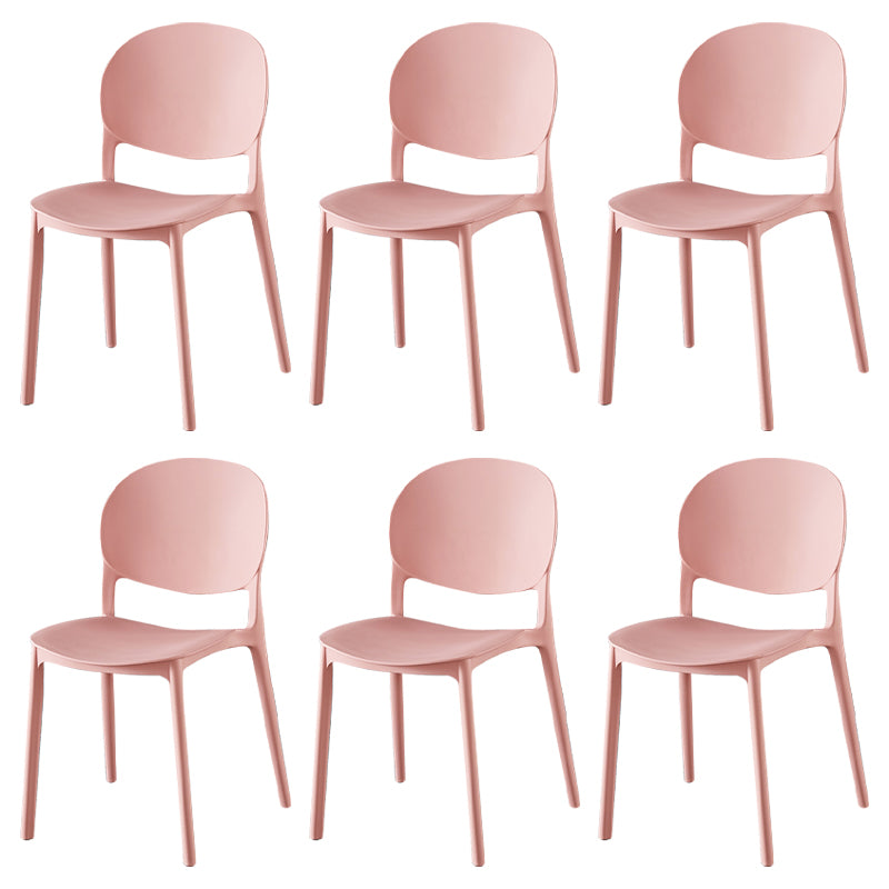 Chaise latérale de salle à manger en plastique contemporaine, finition mate, chaise latérale de salle à manger à dossier ouvert