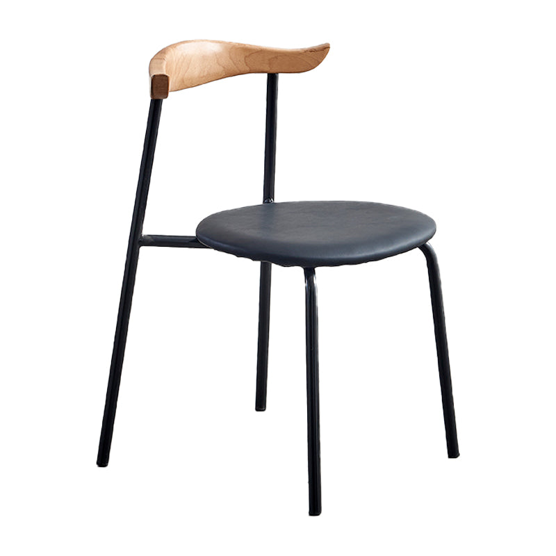 Chaises sans bras de salle à manger contemporaines en métal, chaise latérale de salle à manger à dossier ouvert pour restaurant