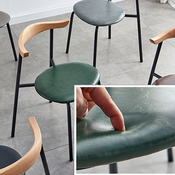 Chaises sans bras de salle à manger contemporaines en métal, chaise latérale de salle à manger à dossier ouvert pour restaurant