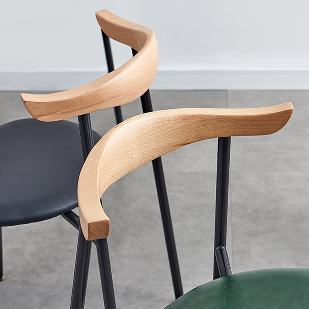 Chaises sans bras de salle à manger contemporaines en métal, chaise latérale de salle à manger à dossier ouvert pour restaurant