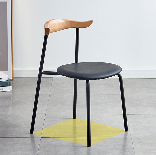 Chaises sans bras de salle à manger contemporaines en métal, chaise latérale de salle à manger à dossier ouvert pour restaurant