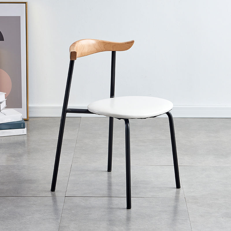 Chaises sans bras de salle à manger contemporaines en métal, chaise latérale de salle à manger à dossier ouvert pour restaurant