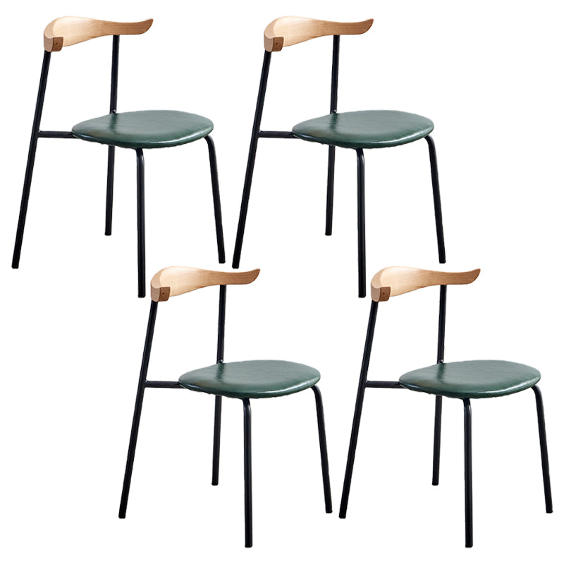 Chaises sans bras de salle à manger contemporaines en métal, chaise latérale de salle à manger à dossier ouvert pour restaurant