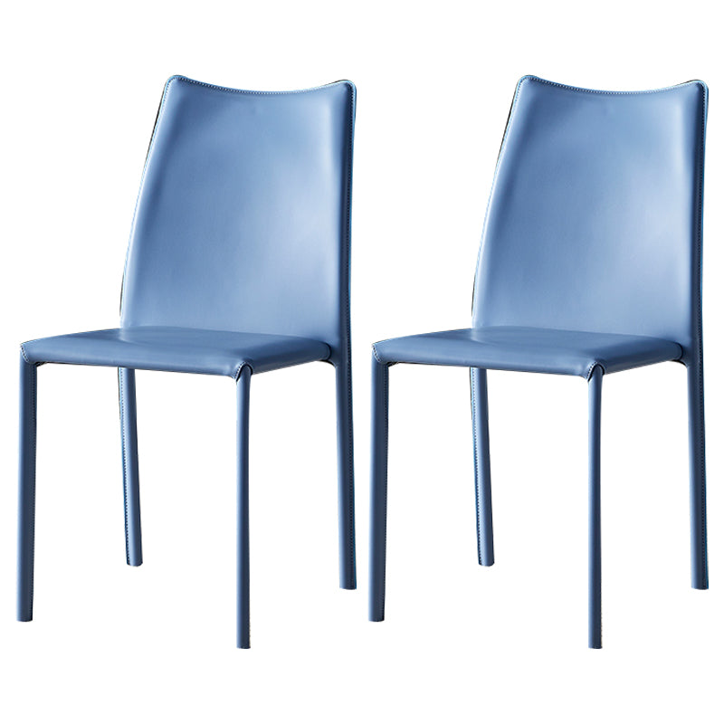 Sillas sin brazos con respaldo sólido, sillas laterales de comedor apilables con patas de metal