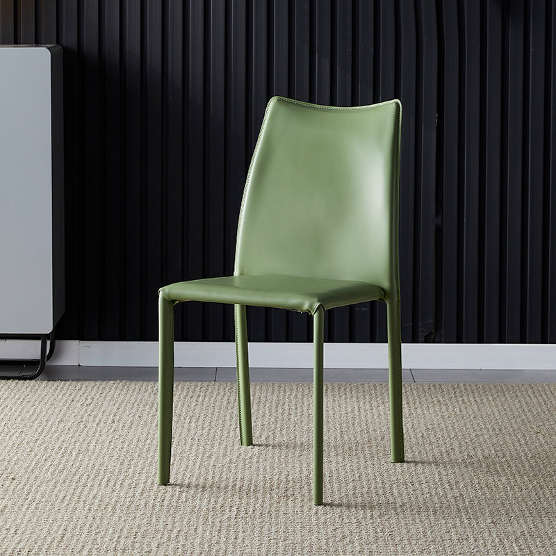 Chaises sans bras à dossier solide, chaises latérales de salle à manger empilables avec pieds en métal