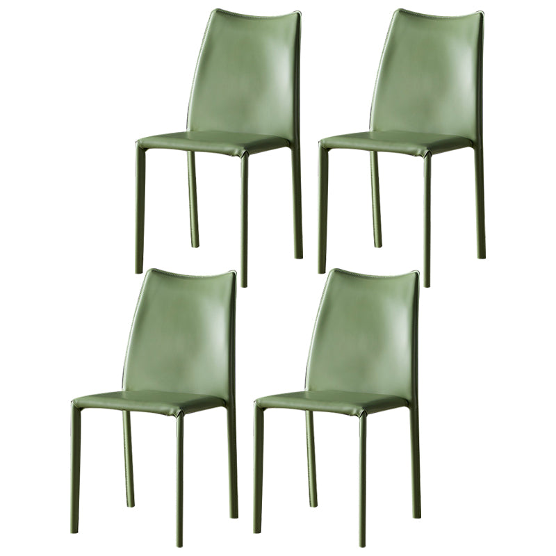 Sillas sin brazos con respaldo sólido, sillas laterales de comedor apilables con patas de metal