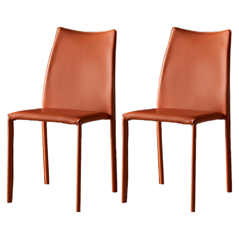 Sillas sin brazos con respaldo sólido, sillas laterales de comedor apilables con patas de metal