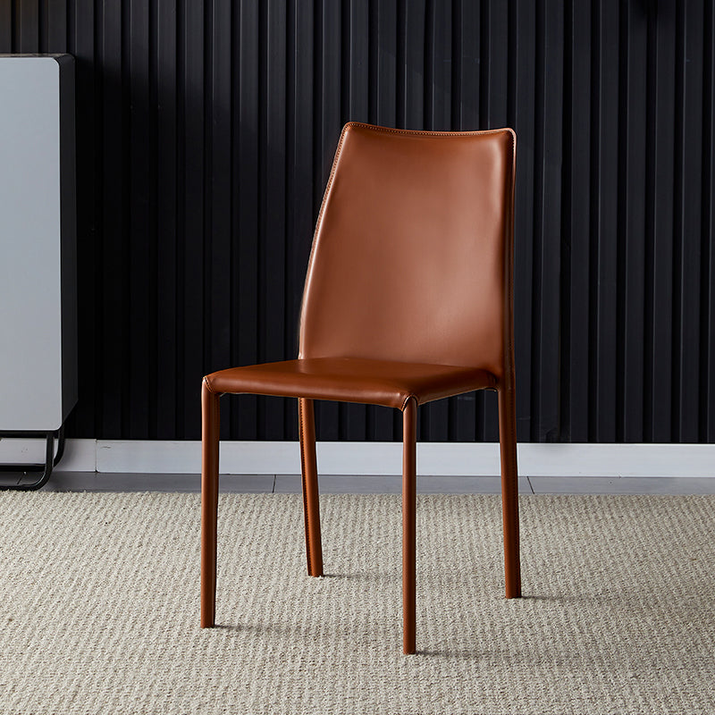 Chaises sans bras à dossier solide, chaises latérales de salle à manger empilables avec pieds en métal