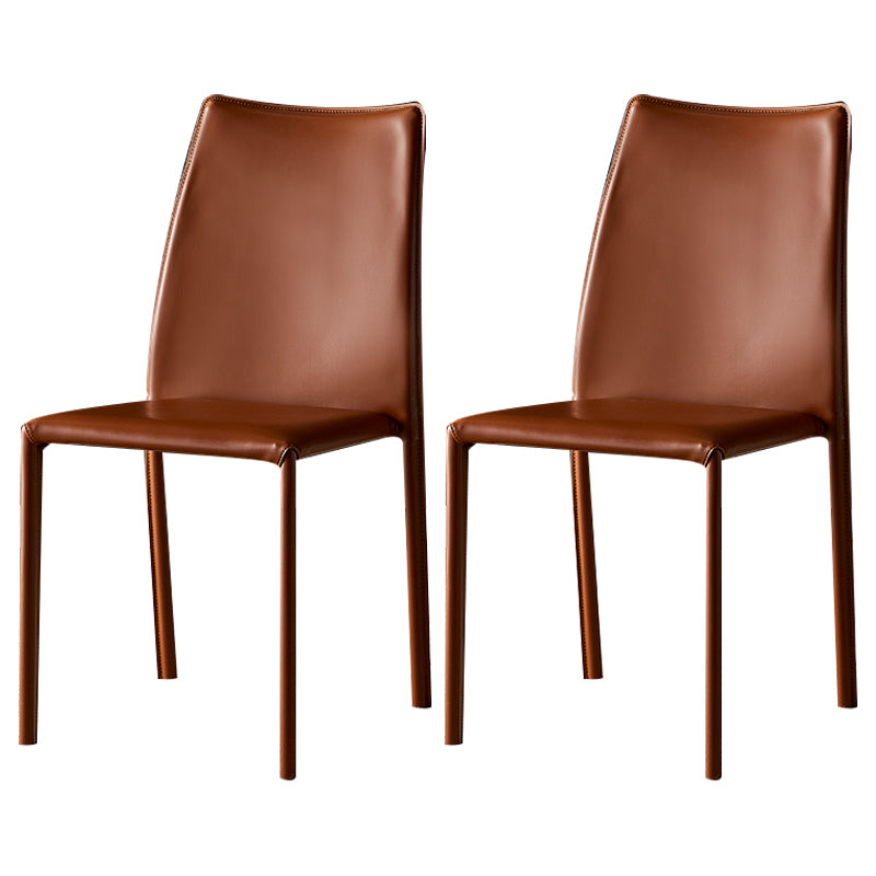 Sillas sin brazos con respaldo sólido, sillas laterales de comedor apilables con patas de metal