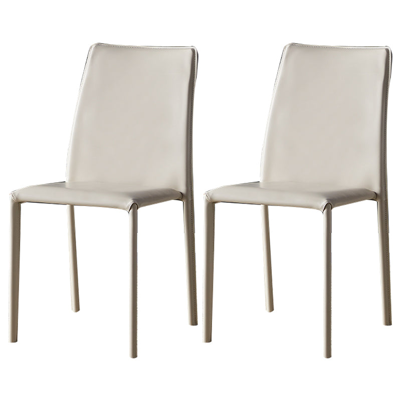 Sillas sin brazos con respaldo sólido, sillas laterales de comedor apilables con patas de metal