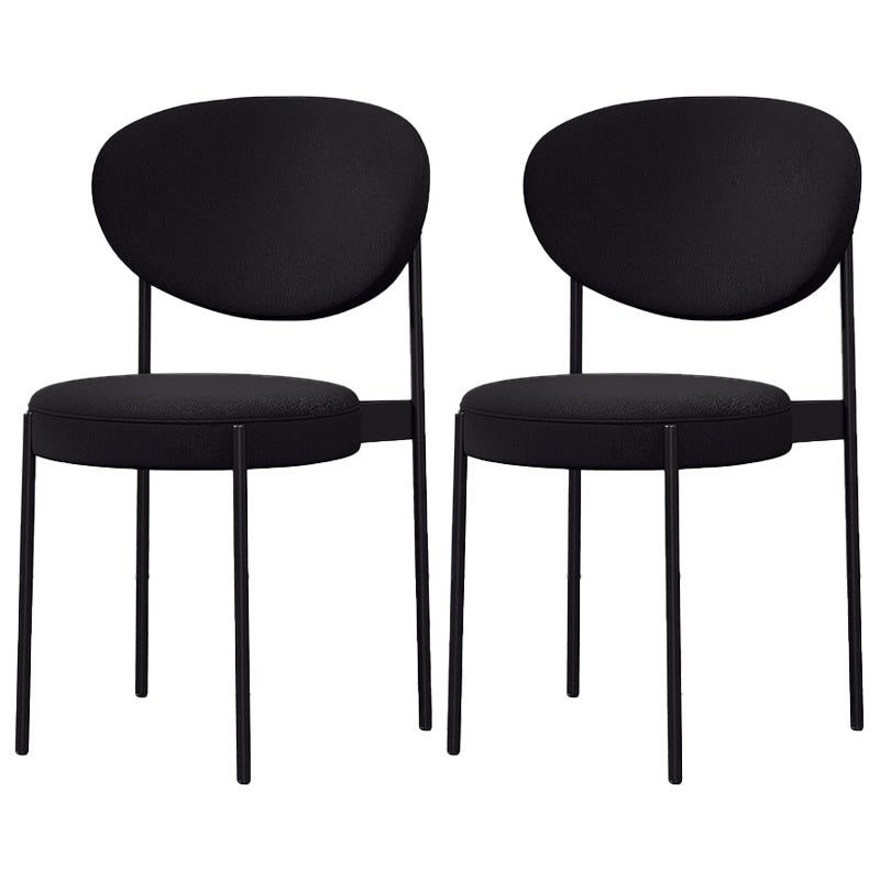 Silla lateral escandinava casera Silla tapizada del comedor con respaldo abierto de metal