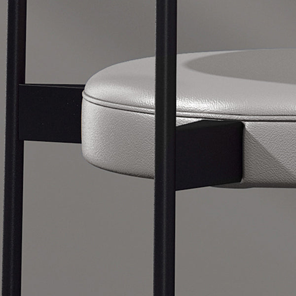 Chaise d'appoint scandinave pour la maison, chaise de salle à manger rembourrée en métal à dossier ouvert