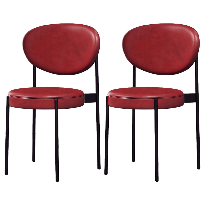 Silla lateral escandinava casera Silla tapizada del comedor con respaldo abierto de metal