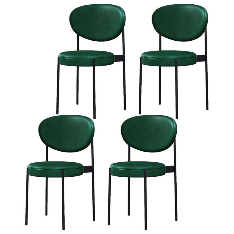 Silla lateral escandinava casera Silla tapizada del comedor con respaldo abierto de metal