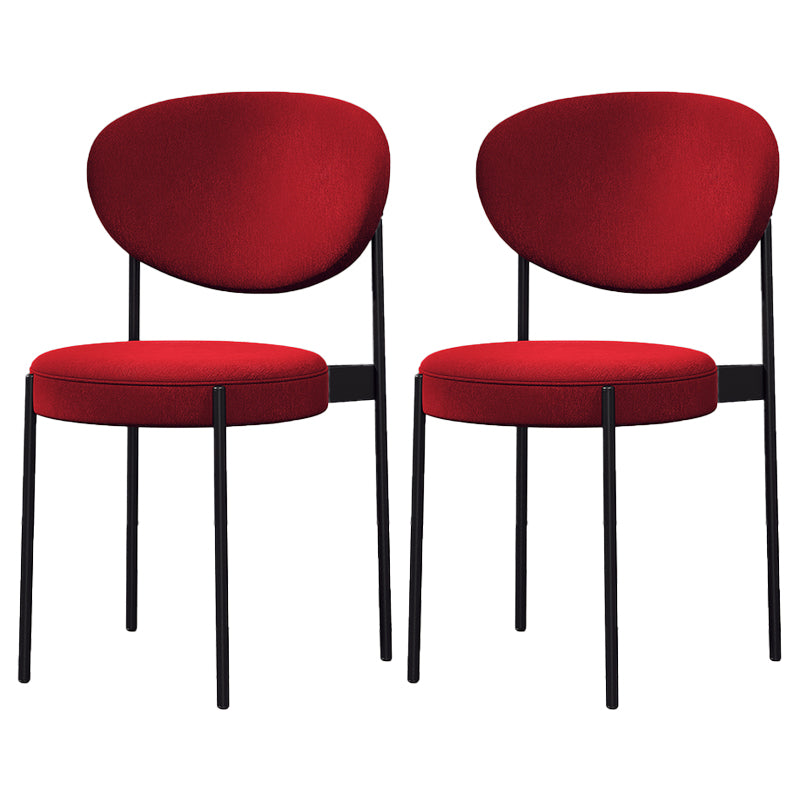 Silla lateral escandinava casera Silla tapizada del comedor con respaldo abierto de metal