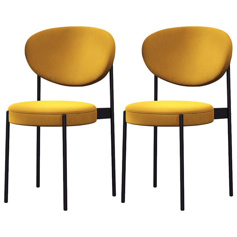 Silla lateral escandinava casera Silla tapizada del comedor con respaldo abierto de metal