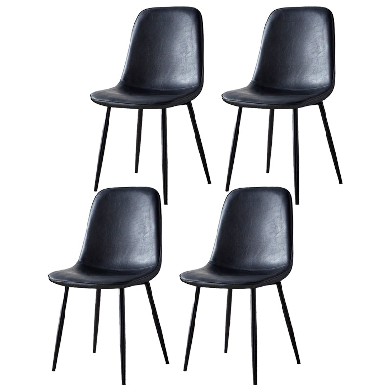 Silla lateral casera escandinava Silla de comedor tapizada con respaldo sólido de metal
