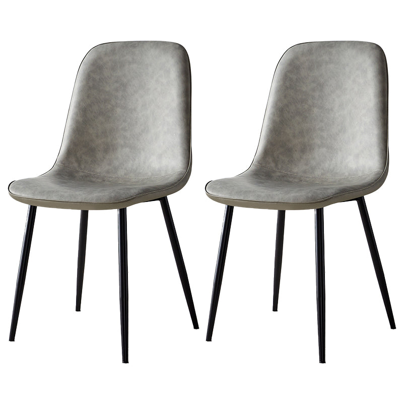 Silla lateral casera escandinava Silla de comedor tapizada con respaldo sólido de metal