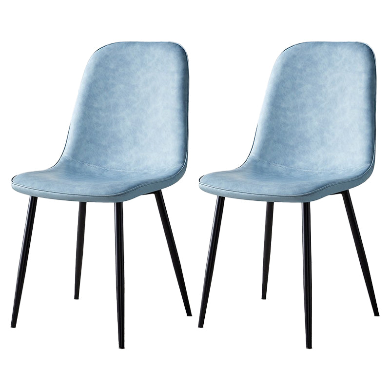 Silla lateral casera escandinava Silla de comedor tapizada con respaldo sólido de metal
