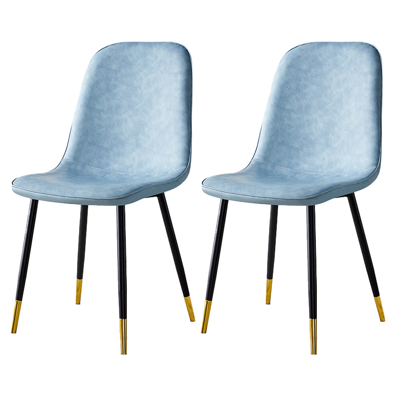 Silla lateral casera escandinava Silla de comedor tapizada con respaldo sólido de metal