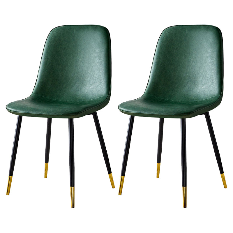 Silla lateral casera escandinava Silla de comedor tapizada con respaldo sólido de metal