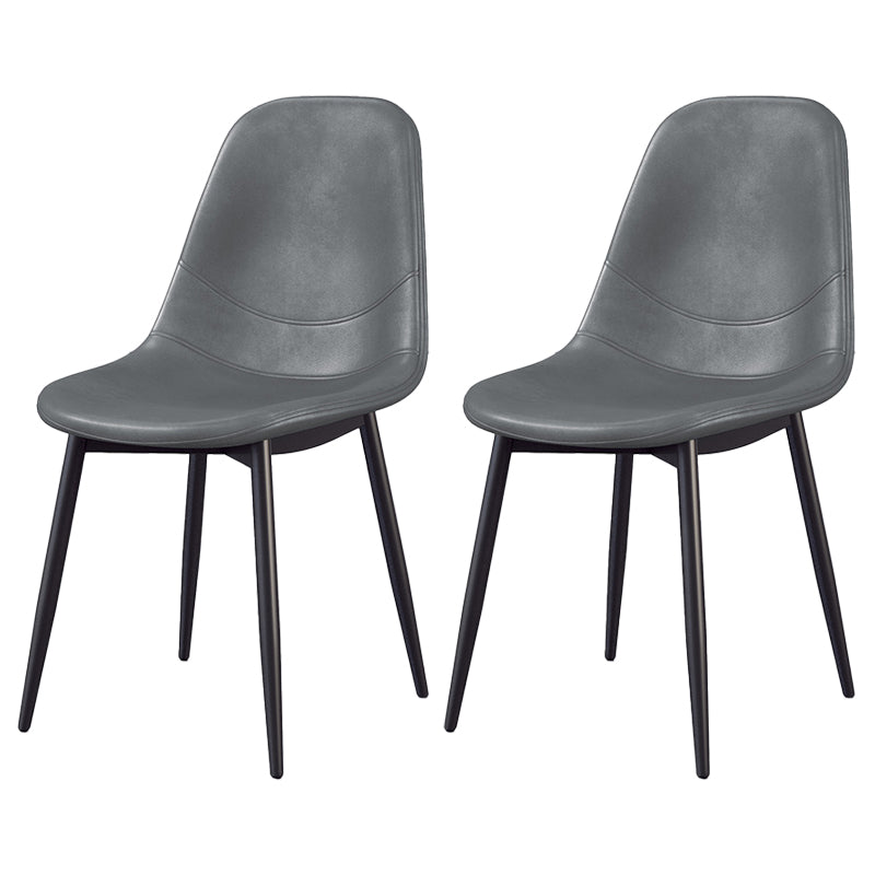 Silla lateral casera escandinava Silla de comedor tapizada con respaldo sólido de metal