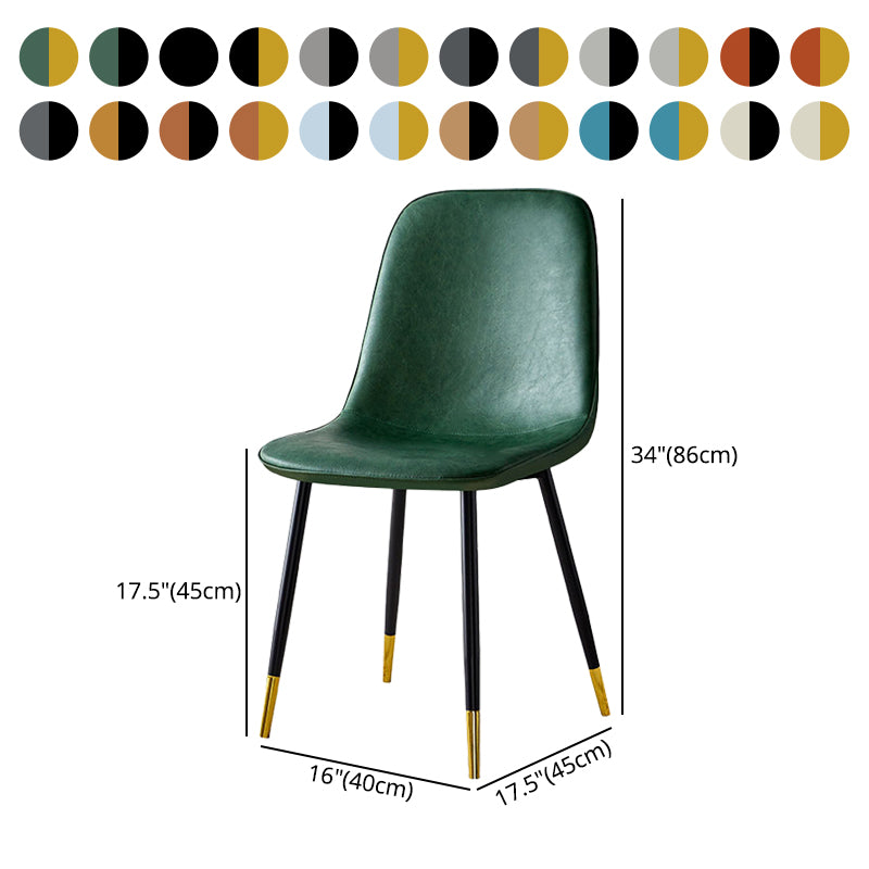 Silla lateral casera escandinava Silla de comedor tapizada con respaldo sólido de metal