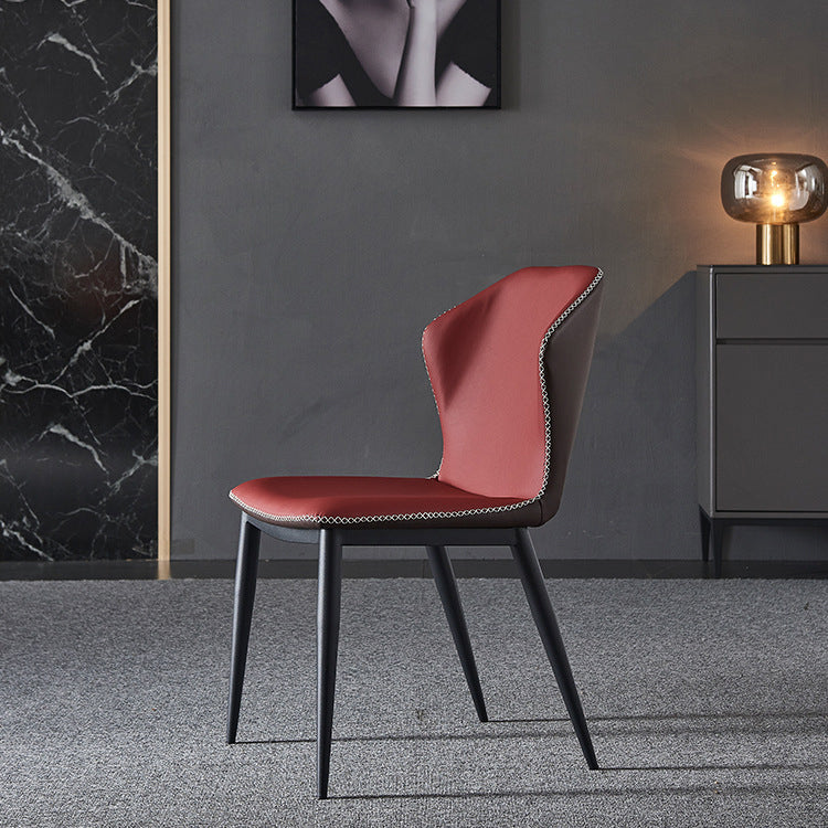 Chaise de salle à manger tapissée en métal à oreilles, chaise d'appoint contemporaine pour la maison