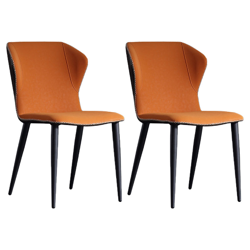 Chaise de salle à manger tapissée en métal à oreilles, chaise d'appoint contemporaine pour la maison