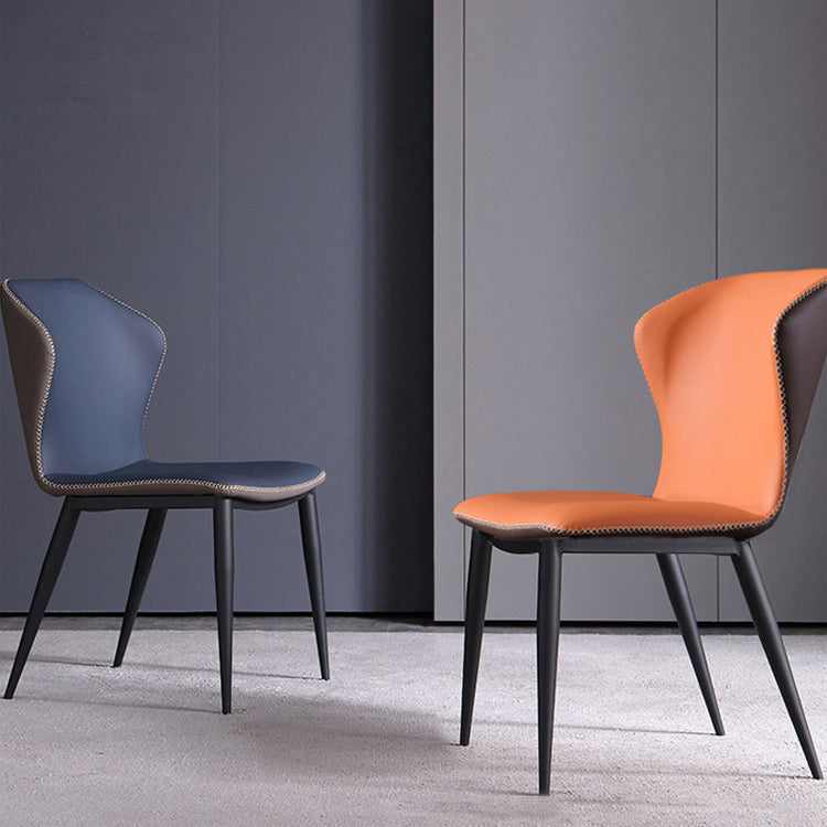 Chaise de salle à manger tapissée en métal à oreilles, chaise d'appoint contemporaine pour la maison